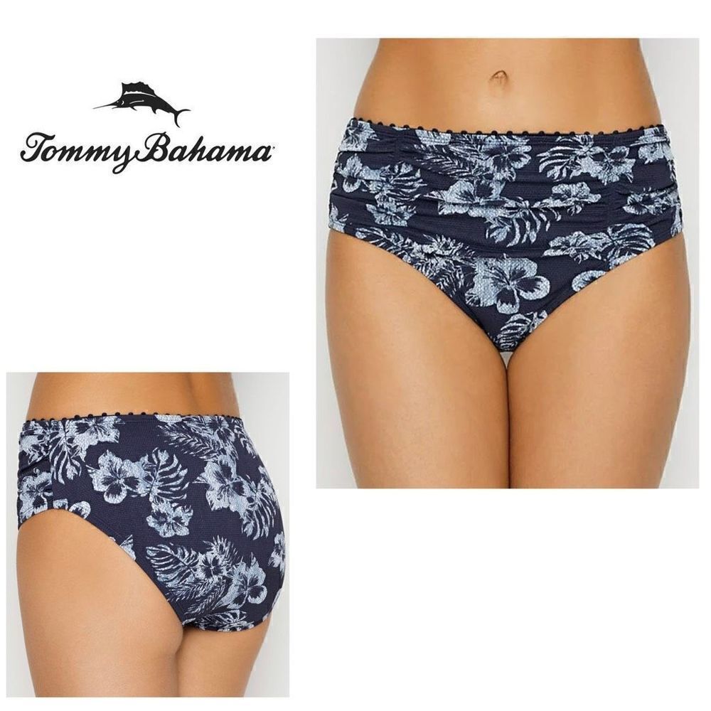 New. Tommy Bahama navy hibiscus bikini bottom. XXS. Retails $79